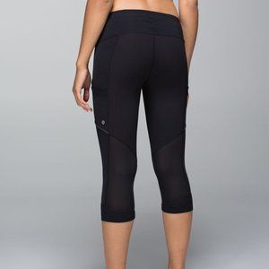 🍋Lululemon Run For Fun Crop - Black - Size 6